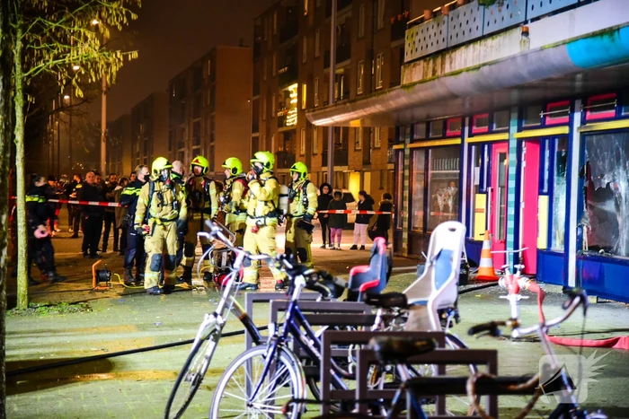 Brand na explosie in winkelpand