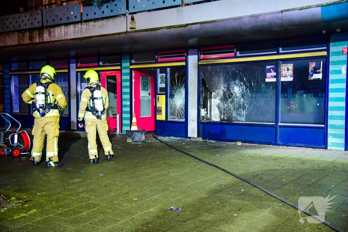 Brand na explosie in winkelpand
