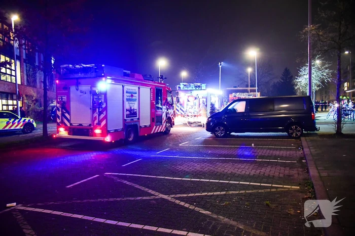 Brand na explosie in winkelpand