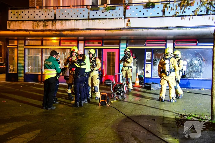 Brand na explosie in winkelpand