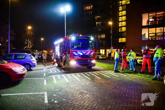 Brand na explosie in winkelpand
