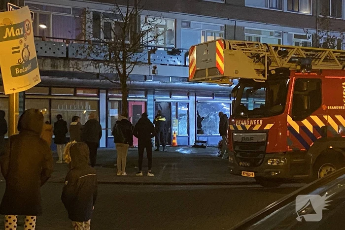 Brand na explosie in winkelpand