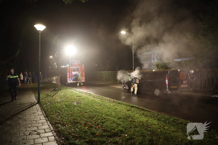 Forse schade na brand in bestelbus