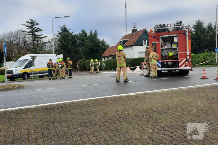 Straat afgezet door gaslek