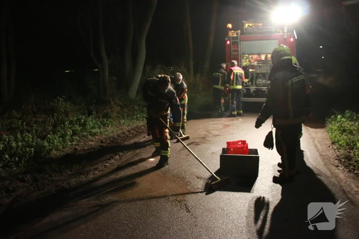 Wegdek gereinigd na brandstoflek