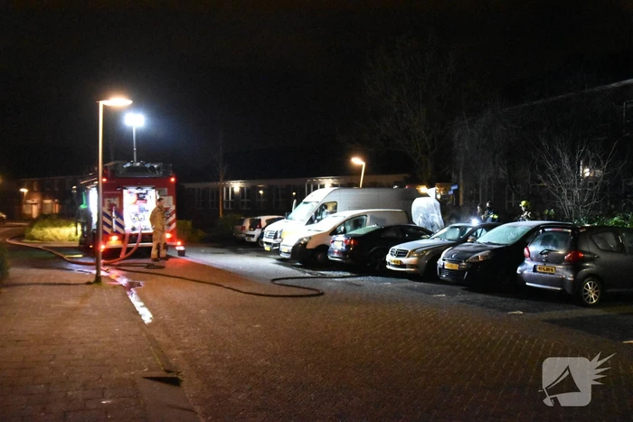 Auto verwoest door brand