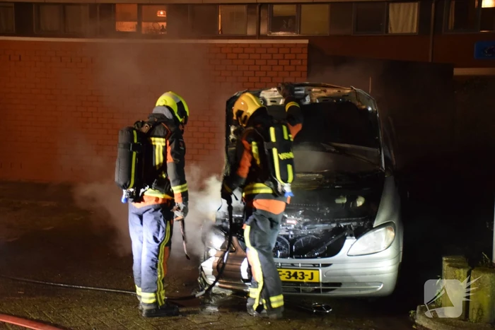 Bestelbus volledig verwoest door brand