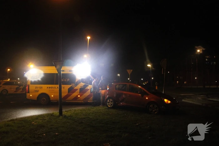 Schade na aanrijding tussen twee voertuigen