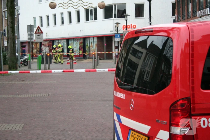 Gaslekkage in winkelstraat