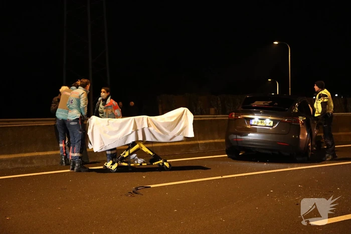 Enorme schade na crash met Tesla op RIMOB