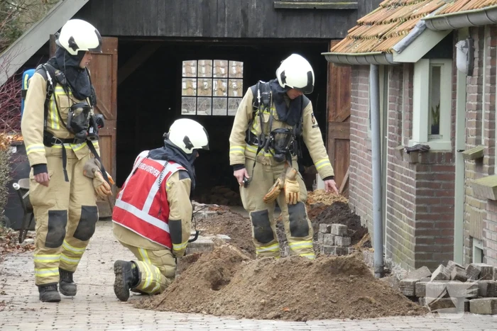 Gasleiding geraakt bij graafwerkzaamheden