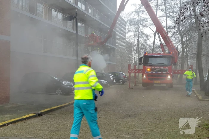 Brand in kelderboxen flatgebouw
