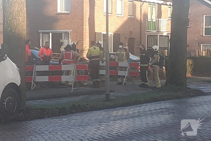 Gasleiding geraakt bij graafwerkzaamheden