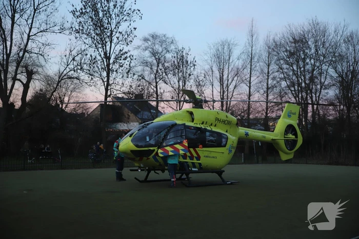 Traumahelikopter voor corona patiënt