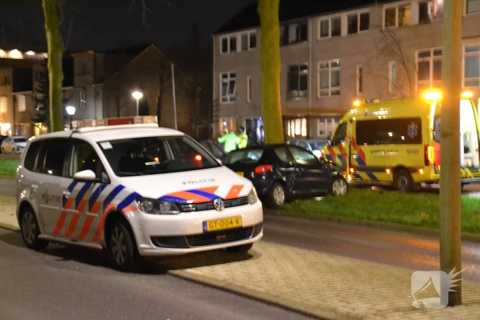 Automobilist knalt met voertuig op boom