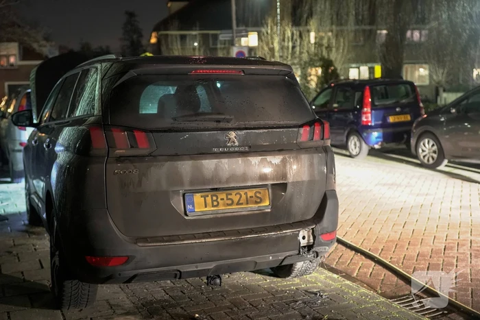 Geparkeerde auto vat vlam