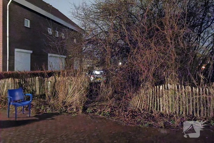 Bestuurster schiet met auto in plantsoen