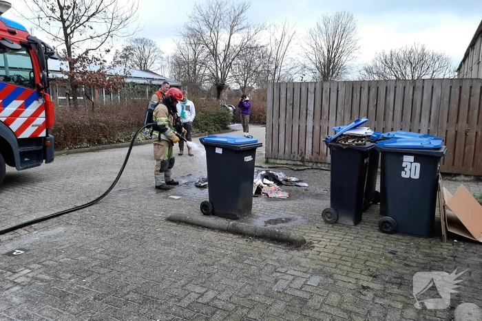 Kliko met papier gaat in vlammen op