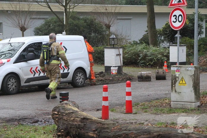 Gasleiding geraakt bij graafwerkzaamheden