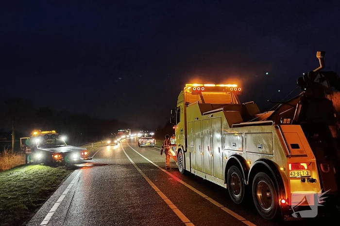 Berger wijkt uit en raakt van de weg