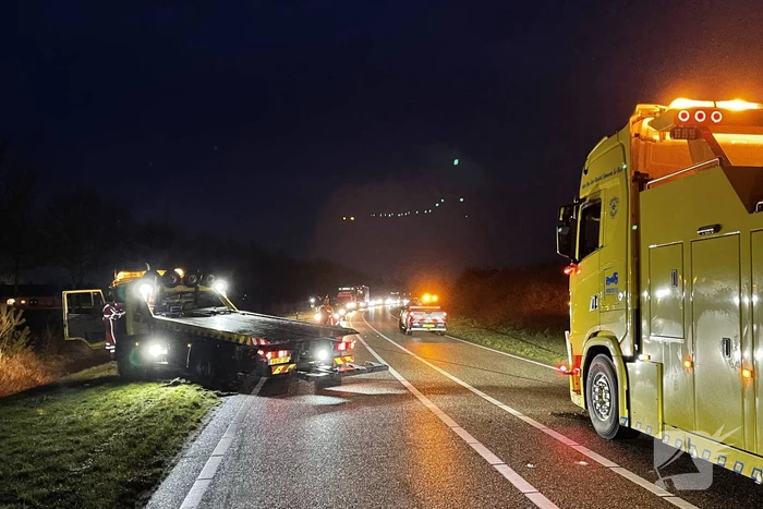 Berger wijkt uit en raakt van de weg