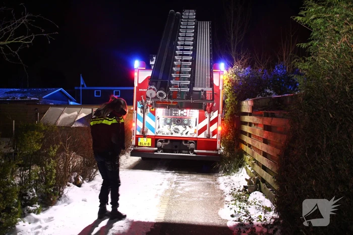 Kachel in brand in chalet