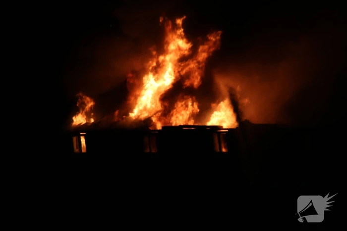 Uitslaande brand in schuur