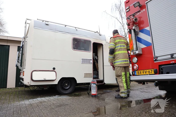 Veel schade na brand in camper