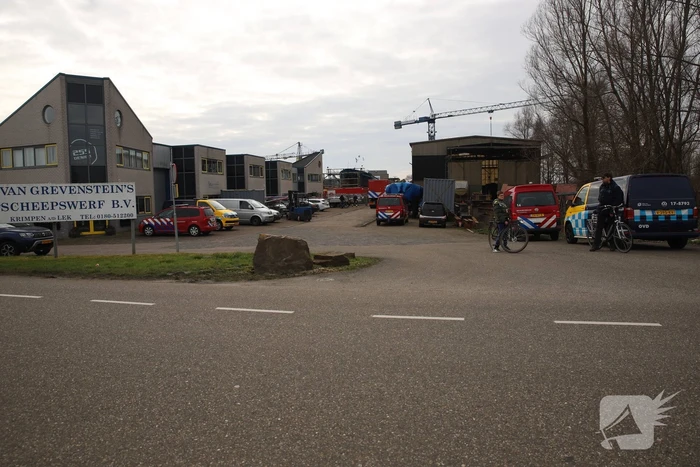 Brand in machinekamer van schip