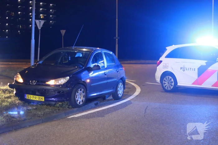Schade bij ongeval op rotonde