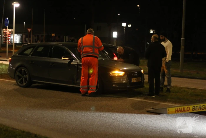 Schade bij ongeval op rotonde
