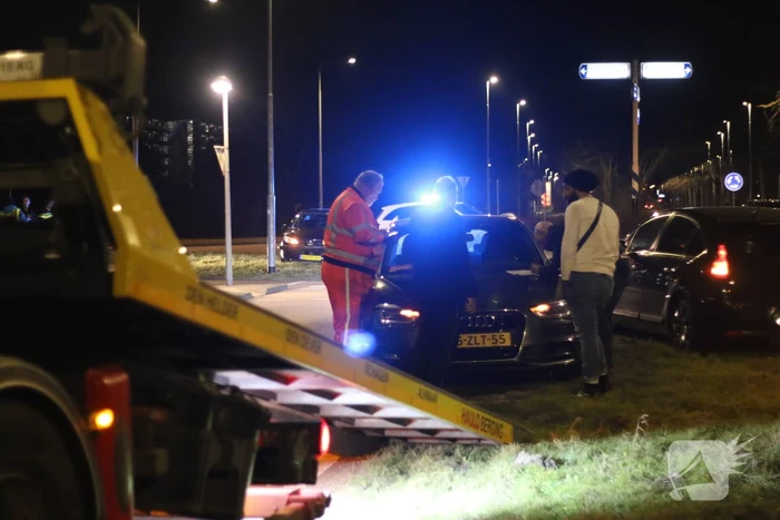 Schade bij ongeval op rotonde