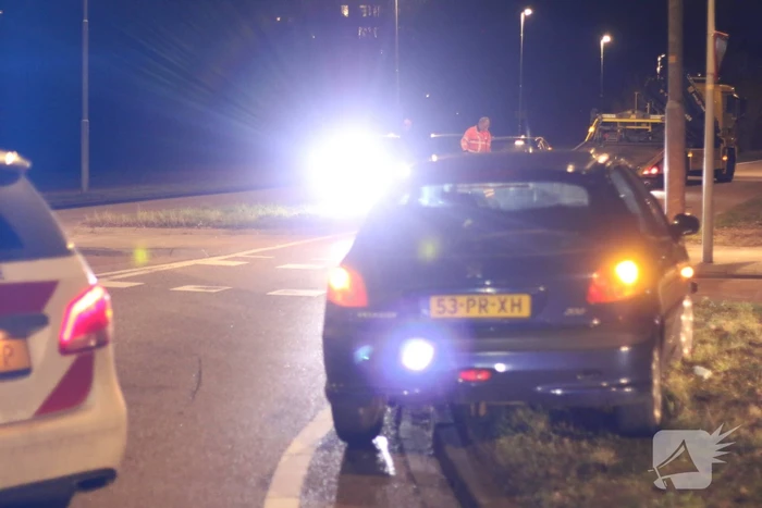 Schade bij ongeval op rotonde
