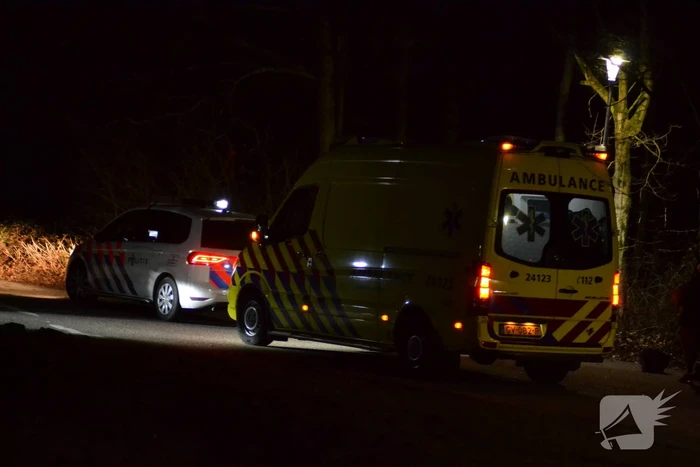 Auto vliegt uit de bocht en belandt tussen de bomen