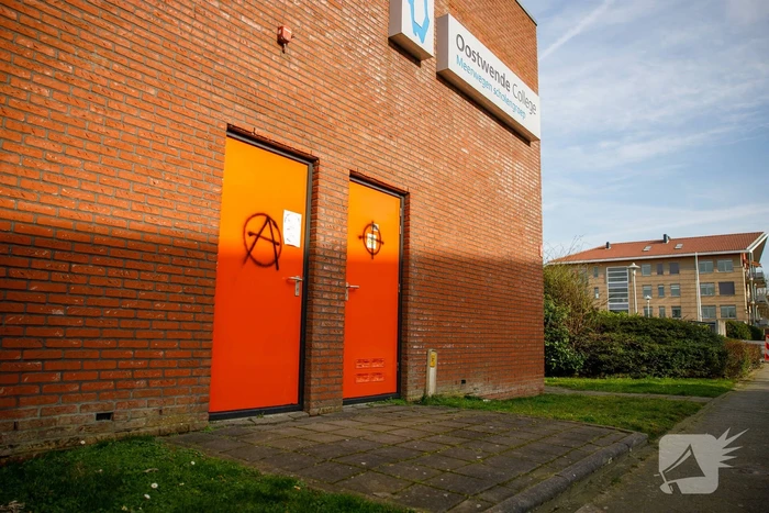 Meerdere objecten beklad met Anarchisme-symbolen