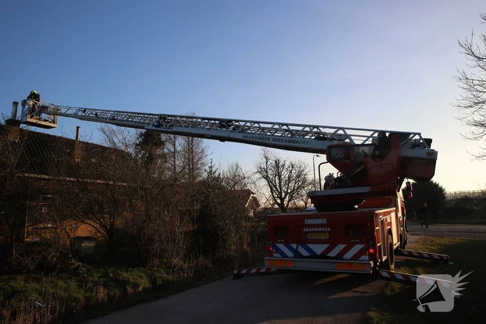 Bewoners blussen brand op dak