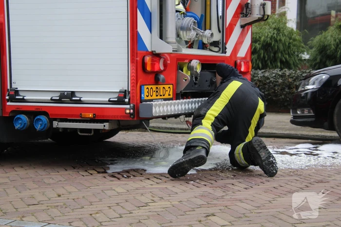 Brand achter woning