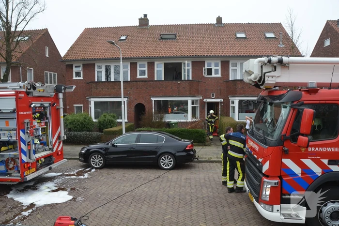 Brand achter woning