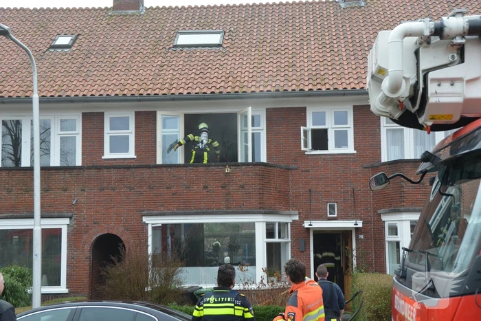 Brand achter woning