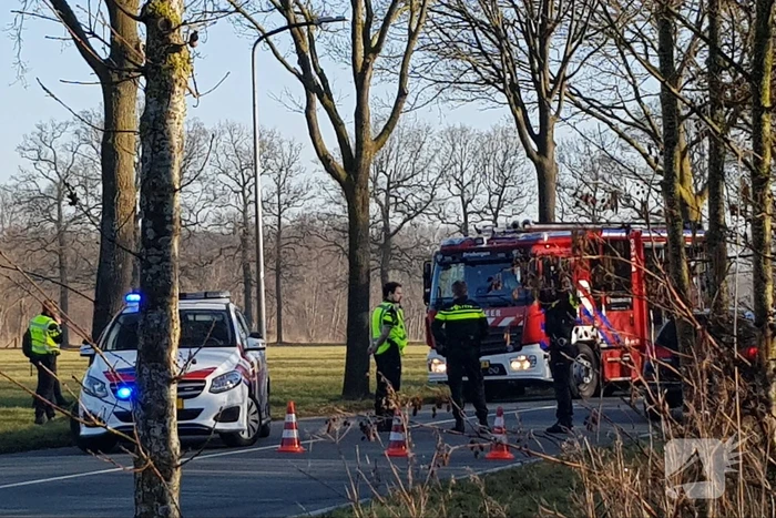 Bestuurder bekneld in auto na botsing tegen boom