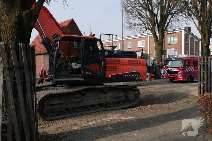 Gasleiding geraakt bij graafwerkzaamheden