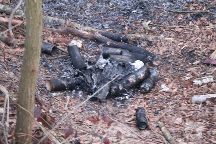 Brand bij hangplek in bosjes