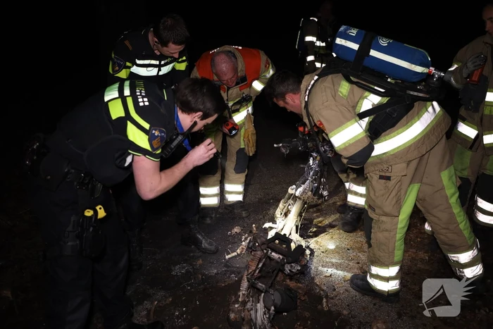 Scooter in brand gestoken
