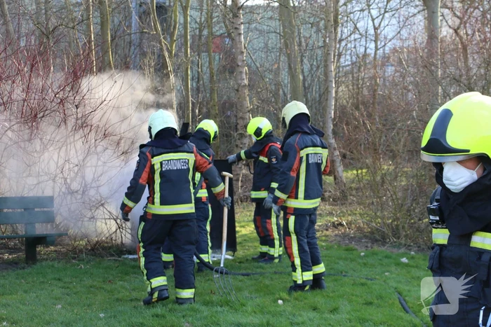 Brand in container snel geblust