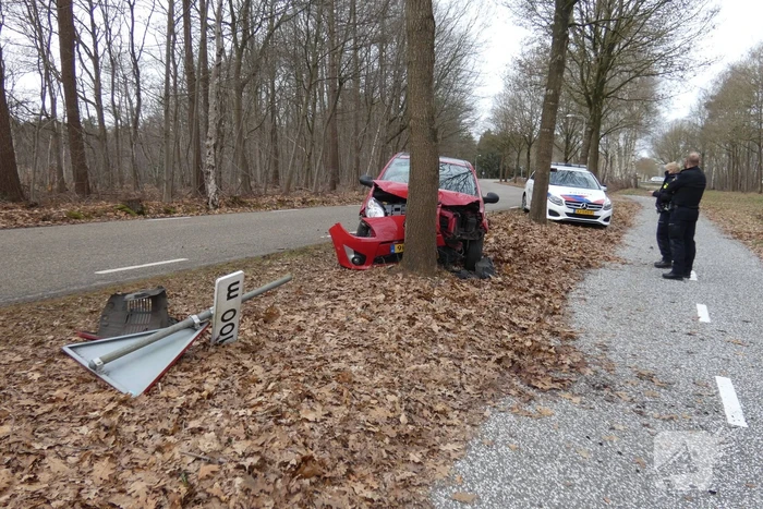 Persoon gewond bij botsing tegen boom
