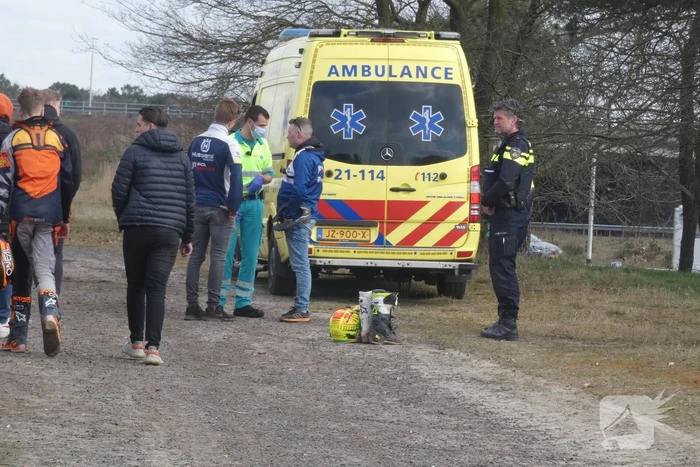 Gewonde na valpartij met motor op crossterrein