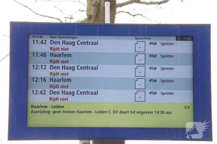 Geen treinverkeer tussen Leiden en Haarlem door spoorongeval