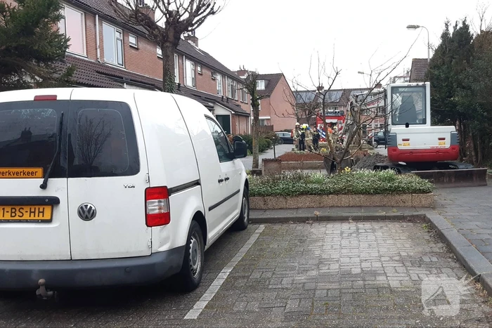 Gasleiding geraakt door graafwerkzaamheden