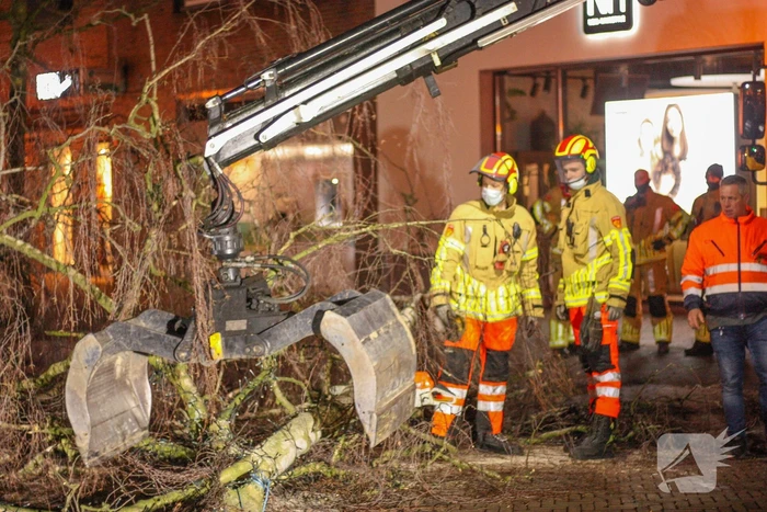Instabiele boom omgezaagd door brandweer