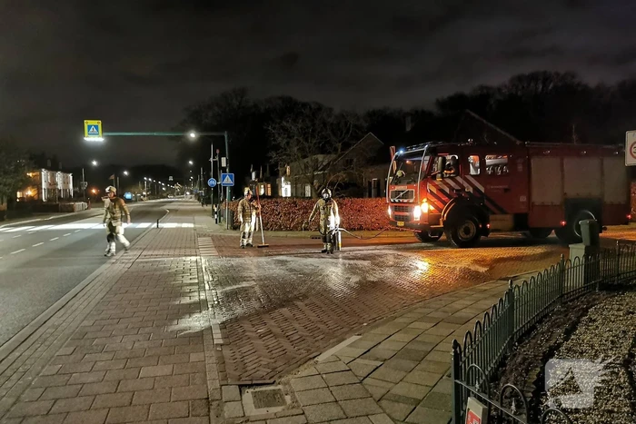 Vrachtwagen veroorzaakt oliespoor